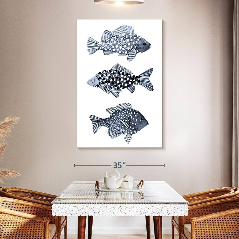 Brampt Blue Fish I, 51" H x 34" W