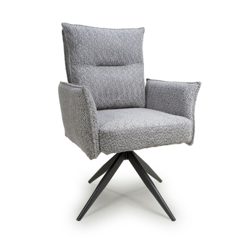 Brunswick Textured Chenille Effect Swivel Chair, Light Grey