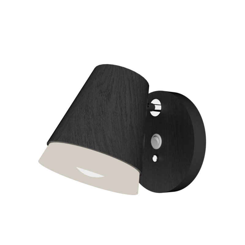 Cônica Manufactured Wood Armed Sconce, Organic Gray