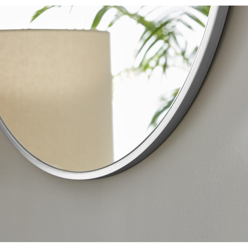 Miroir mural Alcantera, 28,3 po x 28,3 po, Argent