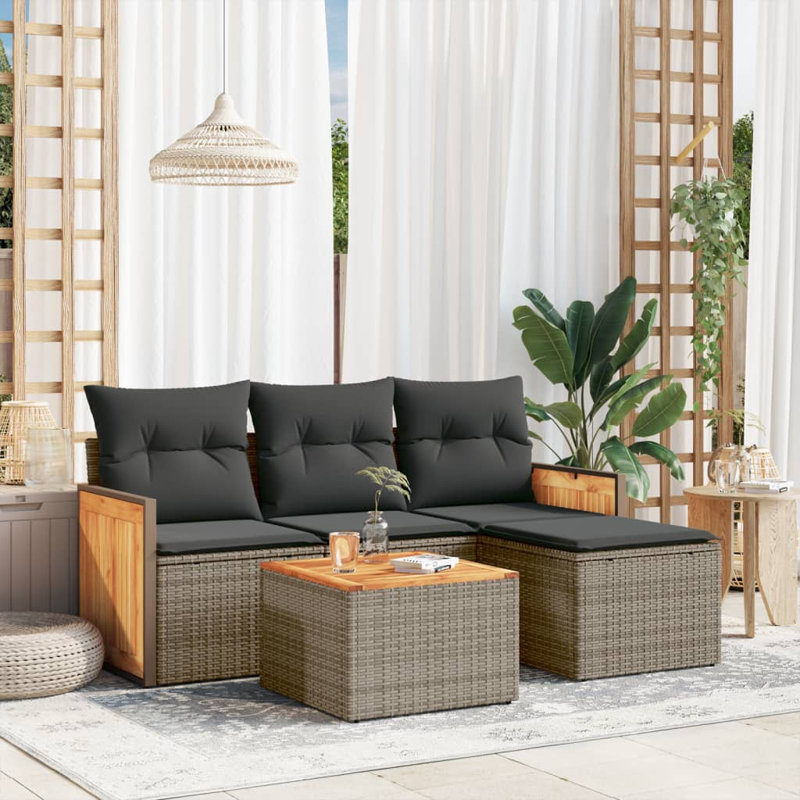 Ensemble de canapé de jardin Vidaxl gris