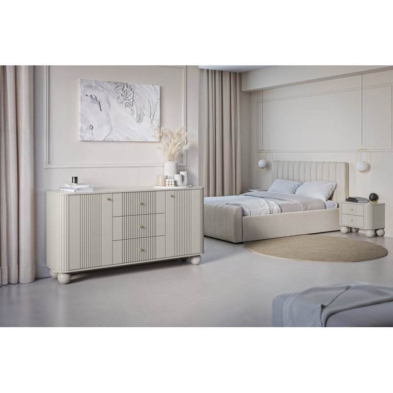 Dayzee Komoda 160 2d3sz - handles, Cashmere/Gold