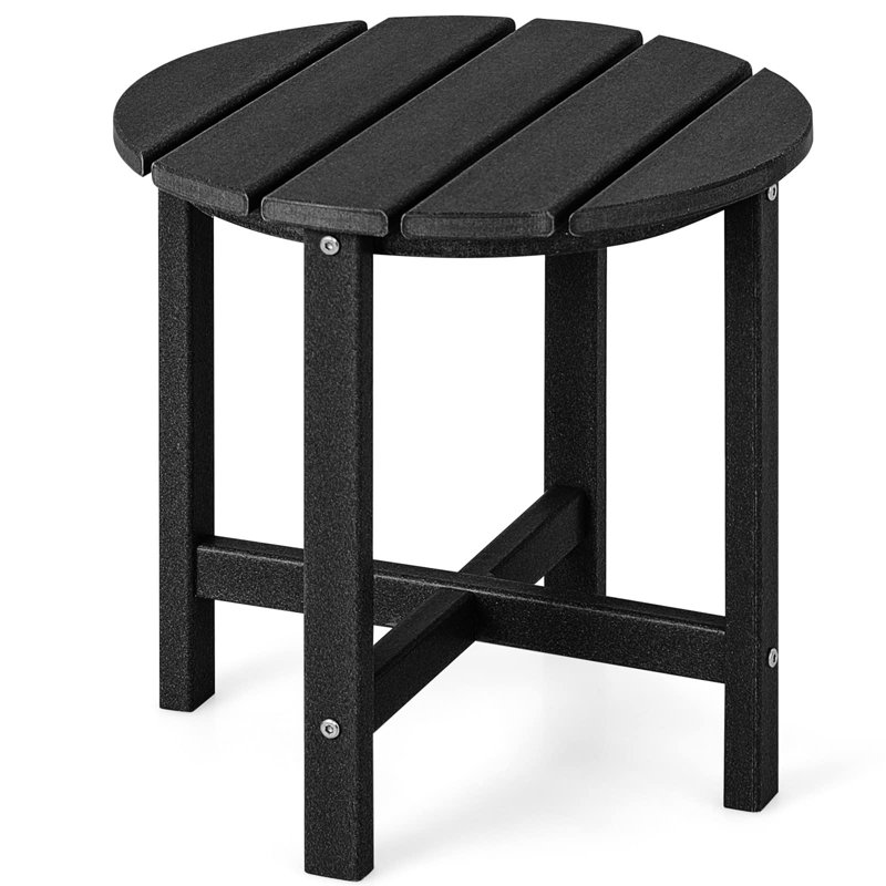 Bennjamin Round 46cm L Outdoor Side Table, Black