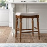 Jordyn Backless Upholstered Wood Counter & Bar Stool