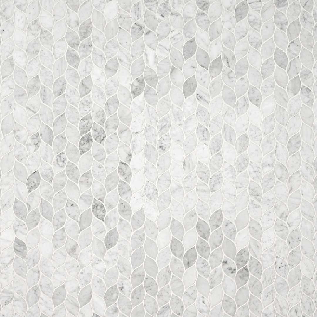 Carrara White x 12 in. x 12 in. Honed Marble Mosaic Floor and Wall Tile Ackland