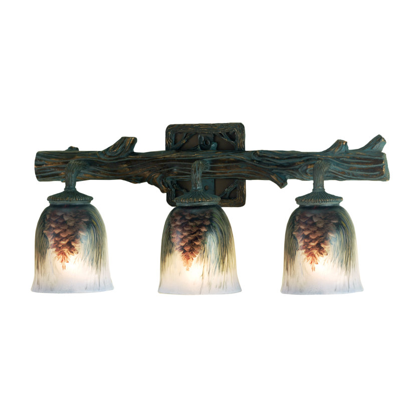 Rustic Black 3-Light Medium Base Direct Wired Vanity
