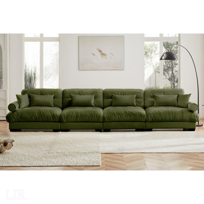 Canapé modulaire surdimensionné en velours surdimensionné super confortable avec repose-pieds mobile et accoudoirs renforcés, canapé à assise profonde et canapé modulaire