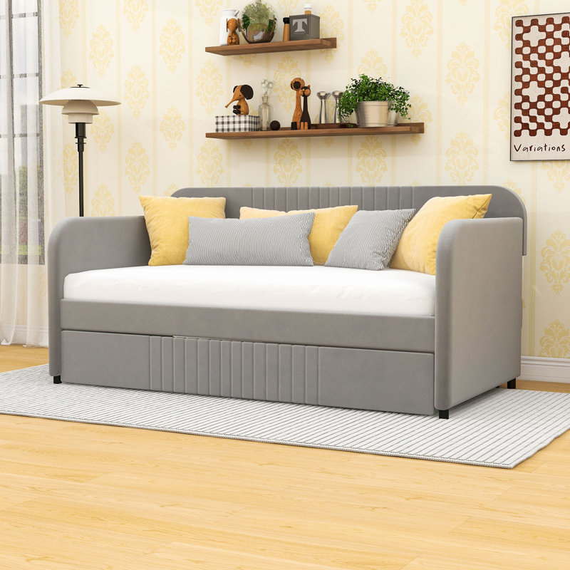 Arkeith Twin Daybed with Trundle, Gray
