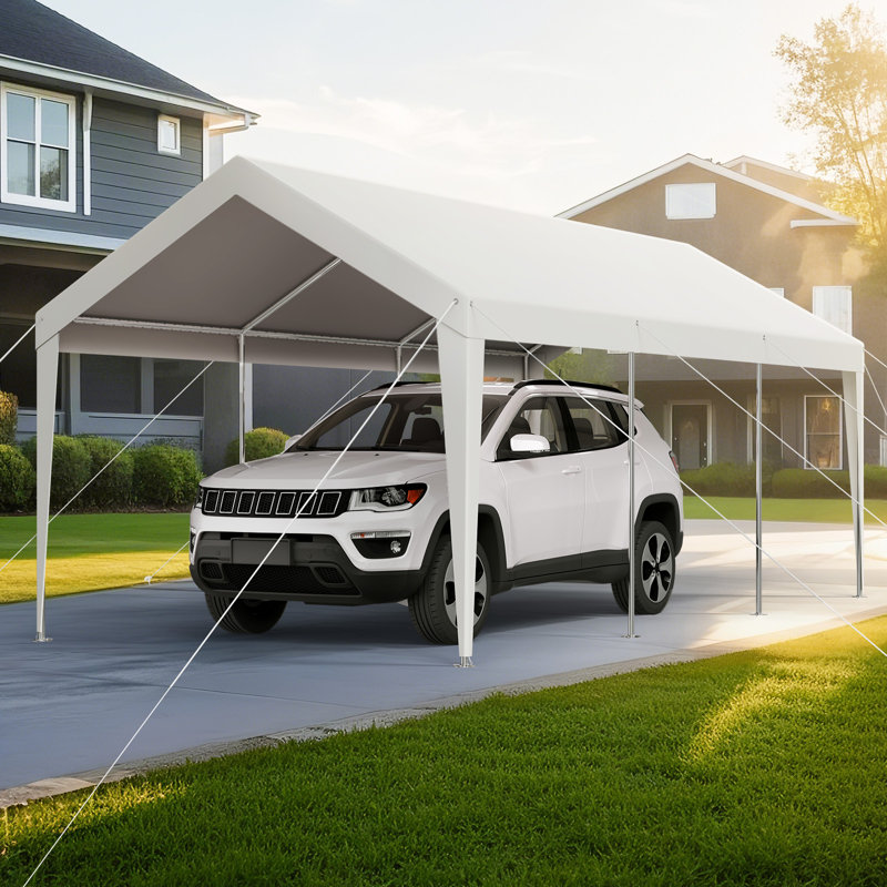 Carport Car Canopy Heavy Duty Portable Car Garage Shelter Tent, White