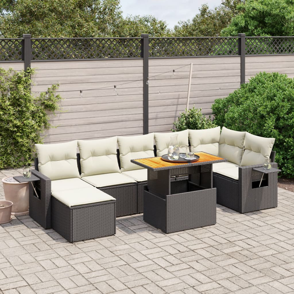 Vidaxl 8-Tlg. Garten-Sofagarnitur Mit Kissen Poly Rattan