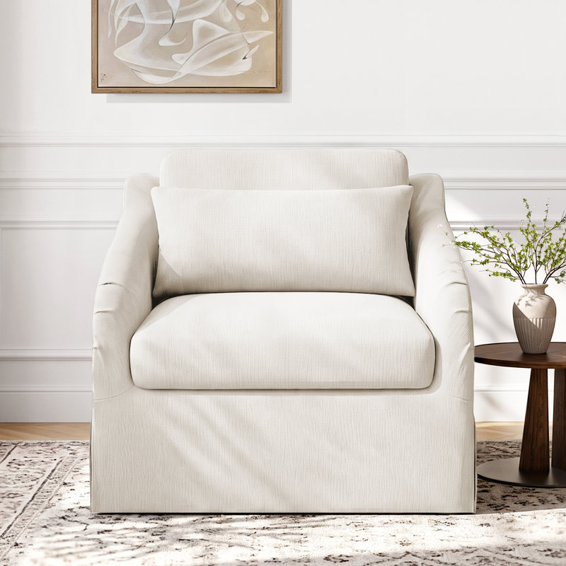 Fauteuil surdimensionné de 35 po avec deux coussins lombaires, Beige