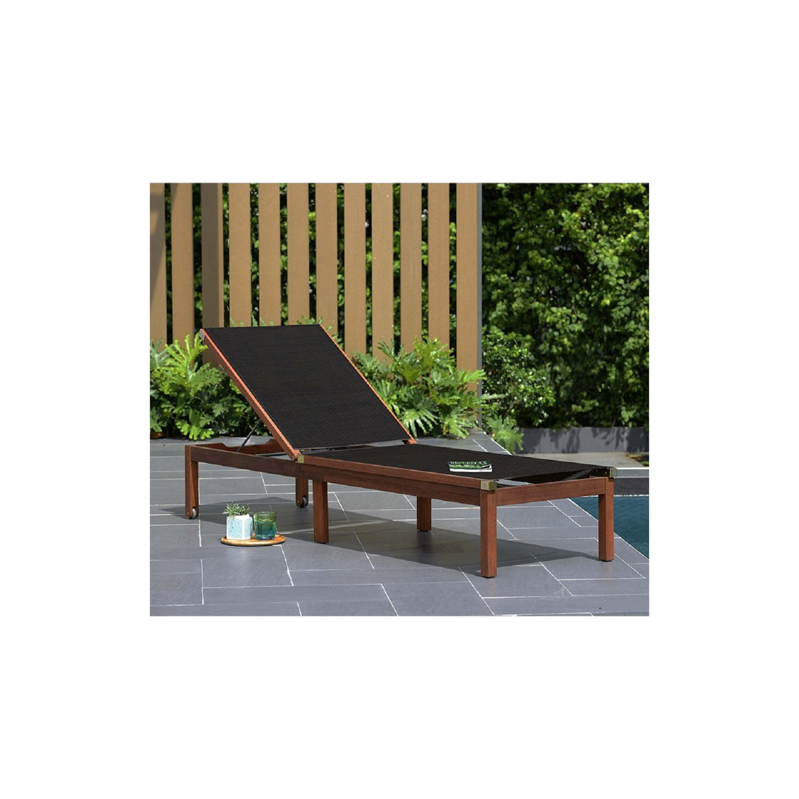 Medrano 23.5'' Outdoor Aluminum Chaise Lounge, Black