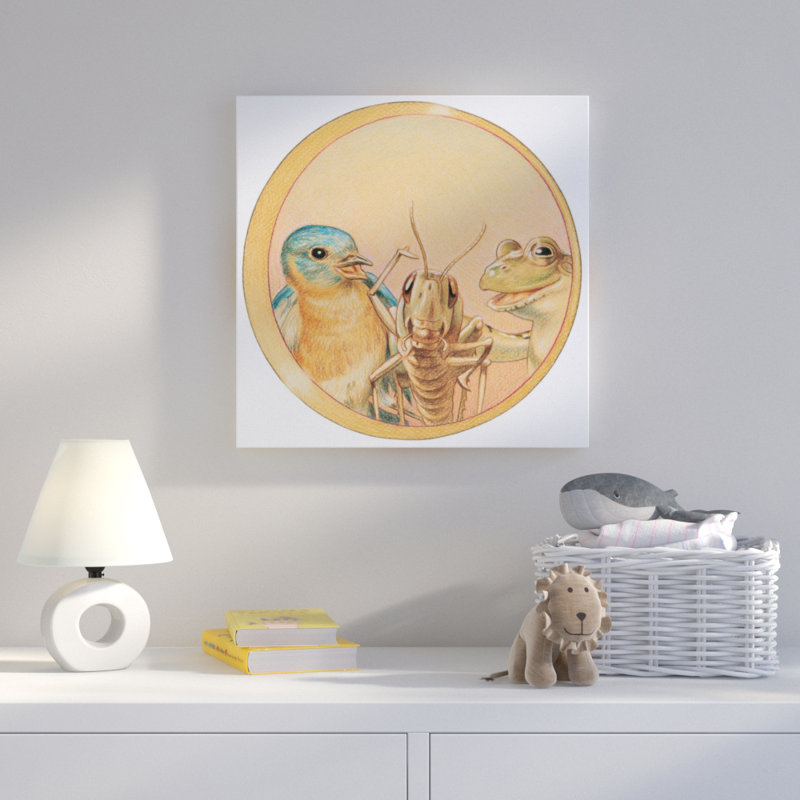 Bird Cricket And Frog II - Wrapped Canvas Print, 61cm H x 61cm W