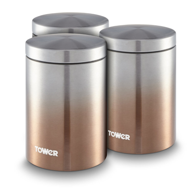 Infinity Metal Jar - Set of 3, Copper