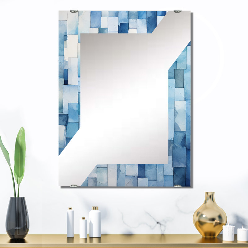 Miroir mural décoratif à carreaux abstraits Rascon MIR136409, 32 po x 24 po