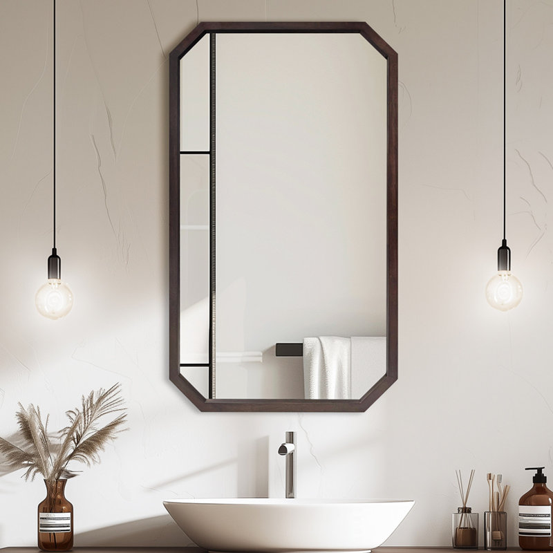 Delyana Wood Framed Wall Accent Mirror, 120cm x 70cm