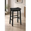 Tabouret de bar Bellea Vita en bois massif sans dossier avec assise rembourrée (lot de 2)