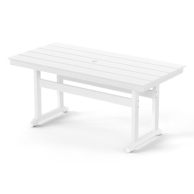 Tables de salle à manger rectangulaires 66 "avec trou de parasol 1,96" pour porche, balcon, cour arrière