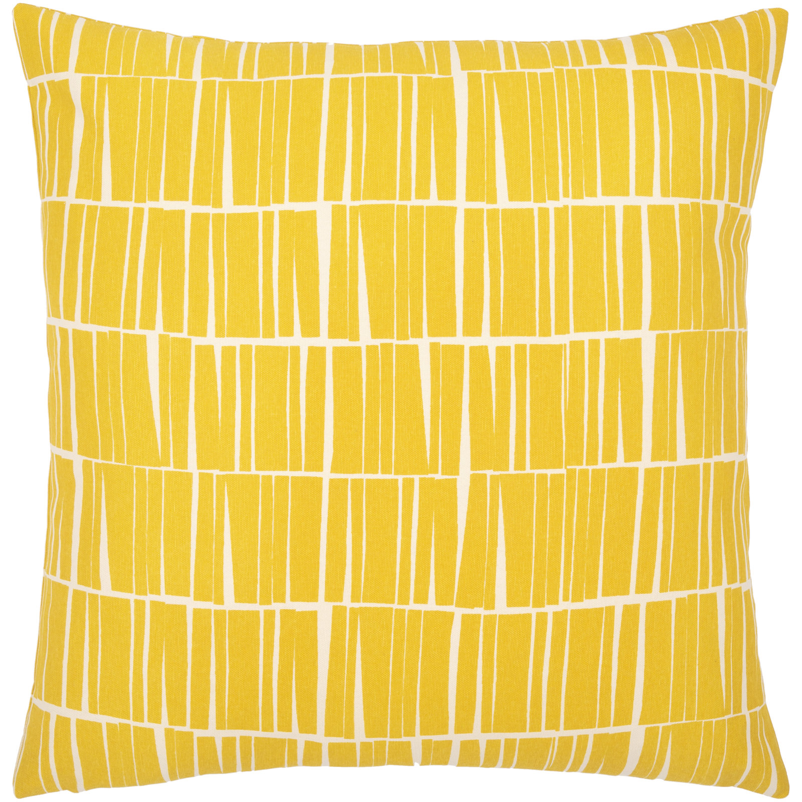 Lisi Cotton Pillow Cover, 18" x 18", Mustard/Beige