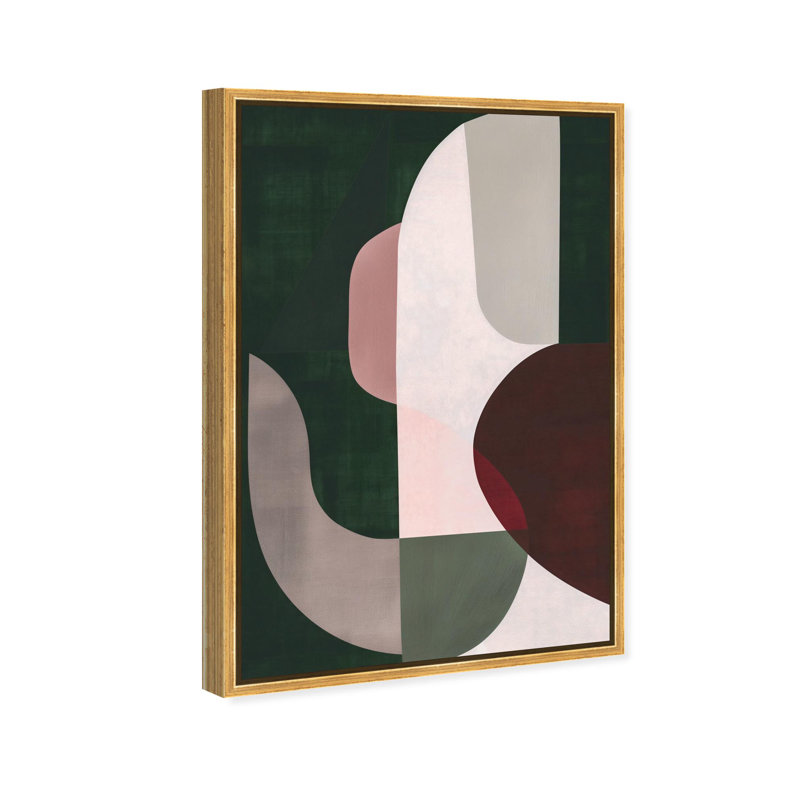Oliver Gal Rich Botanicals I Abstract - Heavy Gel Top Coat Framed Canvas Art, 55" H x 37" W, Gold