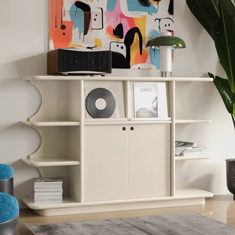 Armoire d'entrée rétro de style français, H 42,52 po x l 62,99 po x P 15,75 po, Crème