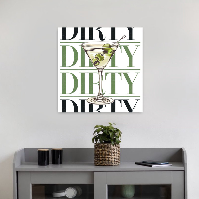 «Dirty Martini Glass», art mural abstrait contemporain, H 18 po x l 18 po