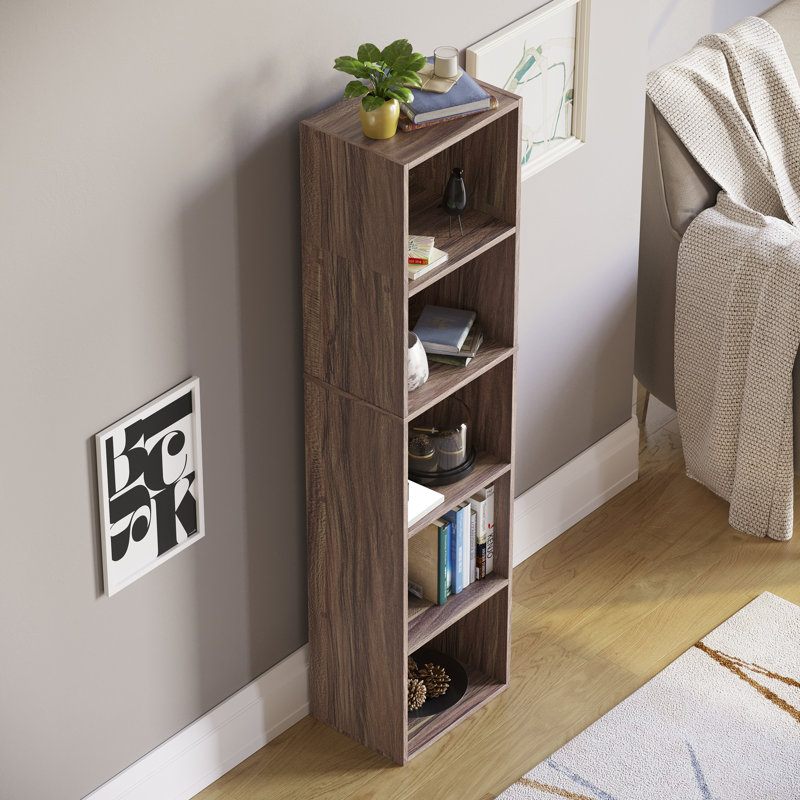 Gerardi 32cm W Standard Bookcase, 132 cm H x 32 cm W, Walnut