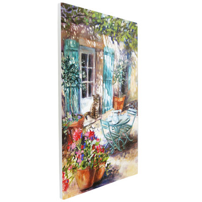 Judith Yates Courtyard Cat Ceramic Picture Tile 300X200