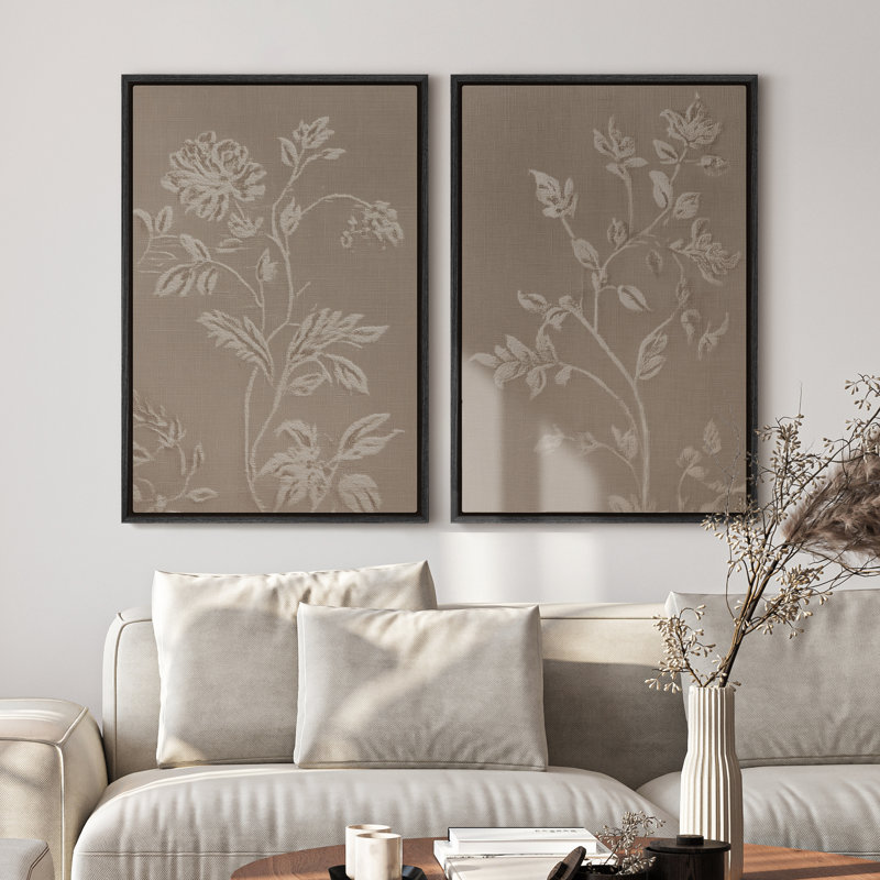 Framed Canvas Wall Art - Vintage Abstract Wall Prints for Bedroom, 36" H x 24" W, Black