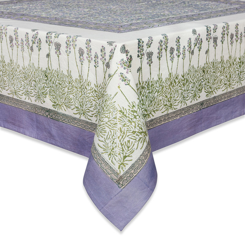 Lavender Handmade Floral Tablecloth