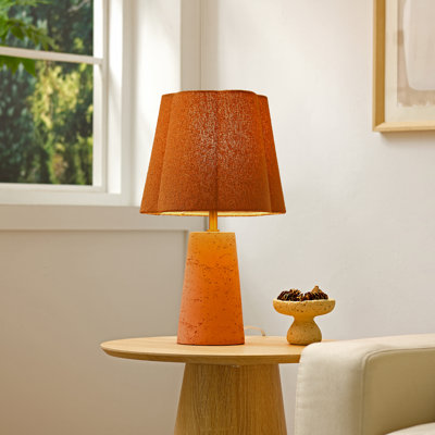Lampe de table 18,5 po en béton avec abat-jour en fibres douces