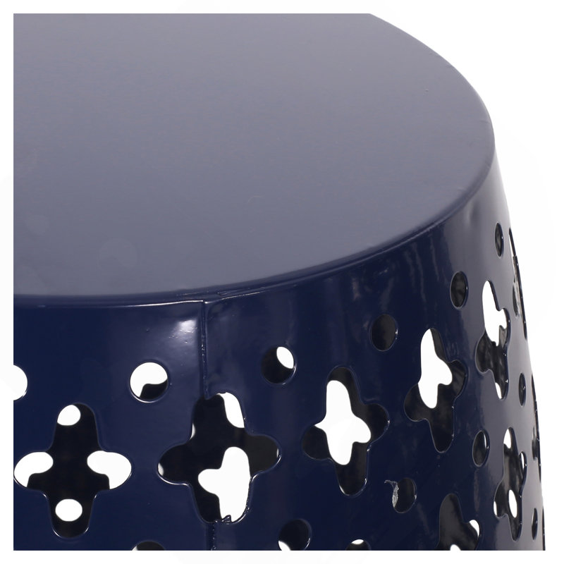Metal End Table -Large, Navy Blue