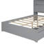 Lit plateforme double en bois avec USB, tête de lit et tiroirs de rangement-113432664