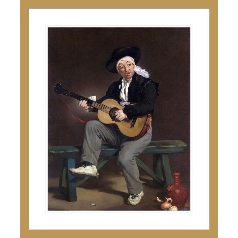 The The Singer espagnol par Edward Manet, impression giclée sur cadre, H 28,34 po x l 23,5 po