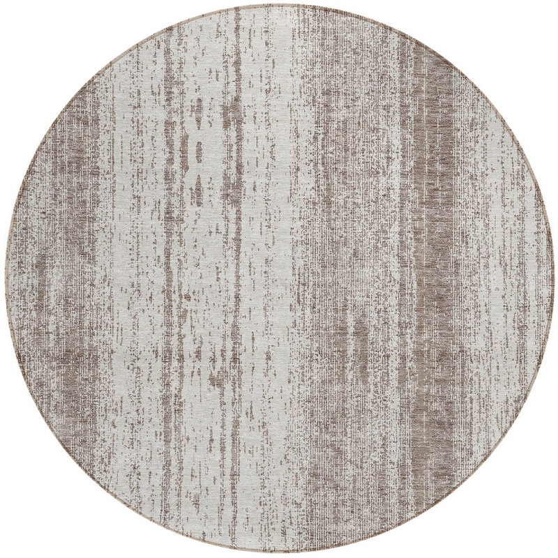 Tapis intérieur lavable rayé ivoire 8 pi
