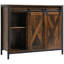 Buffet industriel Carpio avec portes de grange coulissantes, tablettes réglables et amplement de rangement pour les espaces de vie modernes