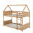 Twin-Over-Twin House-Style Floor Bunk Bed With Headboards And Footboards-465790761