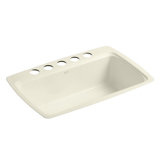 Cape Dory® 33" L x 22" W x 9-5/8" Under-Mount Single-Bowl Kitchen Sink with 5 Oversize Faucet Holes