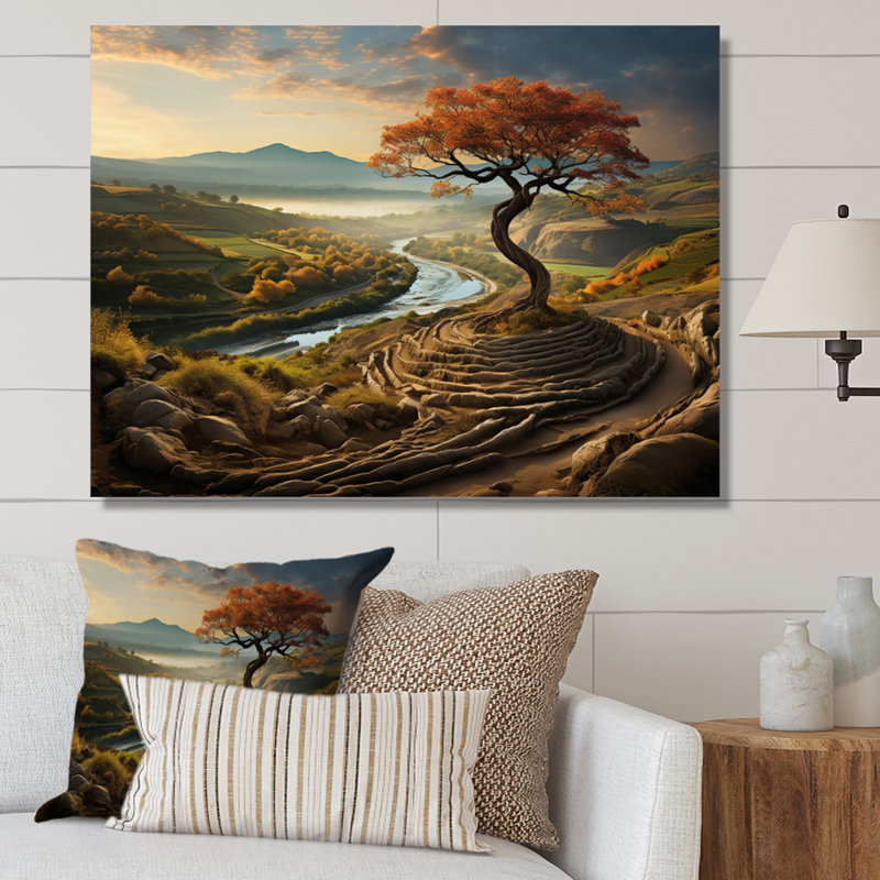 «Scenic surreal vineyard», reproduction d'art sur toile, H 30 po x l 40 po x P 1,5 po, Toile tendue