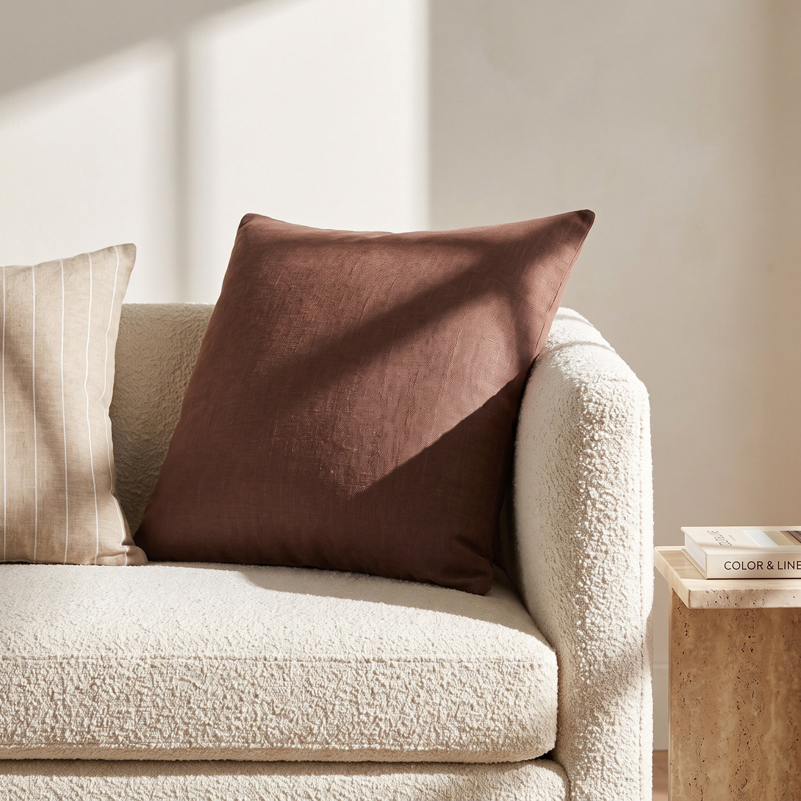 Lanie Accent Pillow, Square 18", Polyester, Dark Brown