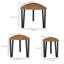 Alesandra 3 PCs Nesting Table Coffee Table  Set MDF Living Room Furniture Walnut