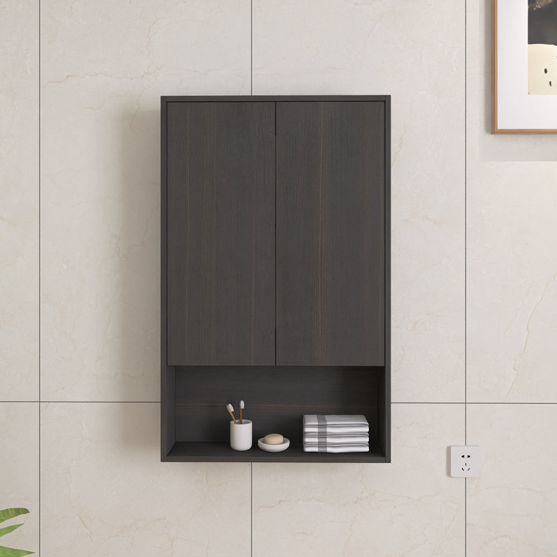 Armoire de salle de bain murale H 37,38 po Bellmead, H 37,38 po x l 24 po x P 5,8 po, Black
