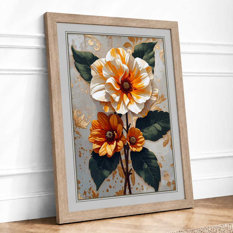 Dahlia Studies Botanical - Print, Oak, A3 - 42.0 x 29.7 cm