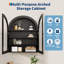 Solid Wood Oval Accent Cabinet-1694448499