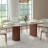 Noaah 71'' Modern Dining Table for 6, Travertine Texture Stone Tabletop, Wood Legs with Solid Wood Veneer
