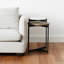 Table de bout ronde 24 po en verre brun et blanc