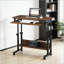 Bureau avec roulettes, table pour ordinateur portable pratique, bureau à hauteur réglable