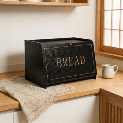 Large Capacity Bread Storage Box For Kitchen Countertop, Wooden Bread Bin With Magnetic Seal Door For Homemade Bread, Food Preservation Container For Pantry, Cabinet, And Counter Corner