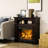 32" Brown Electric Fireplace with Mantel, LED Log Flame, Shelf & Remote Control
