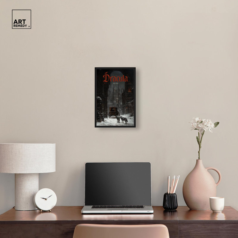 Dracula, couverture gothique sur toile, livres célèbres, affiches par Art Remedy, Structure noire, H 16 po x l 11 po